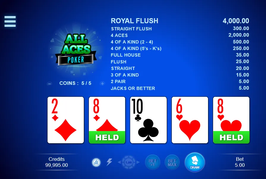 Skärmbild från spelet All Aces.