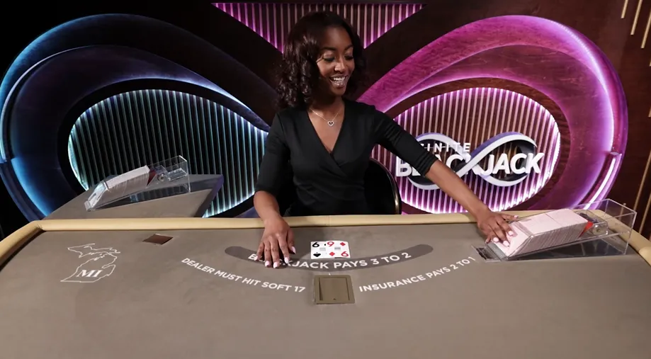 Skärmbild från spelet Infinite Blackjack.