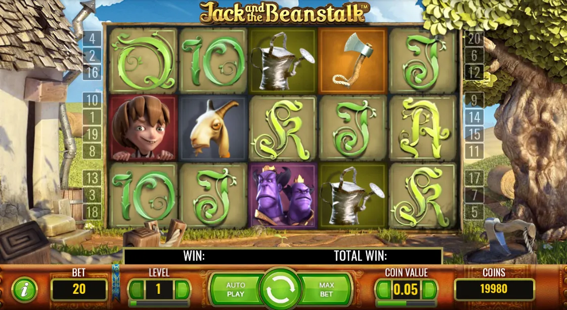 Skärmbild från spelet Jack and the Beanstalk.