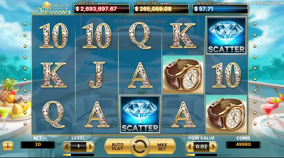 Skärmbild från spelet Mega Fortune Dreams.