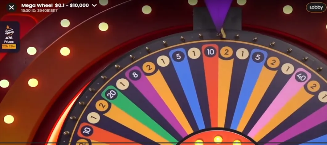 Skärmbild från spelet Mega Wheel.
